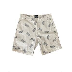 Jackson White Shorts with Black Leopard Print - Size 29